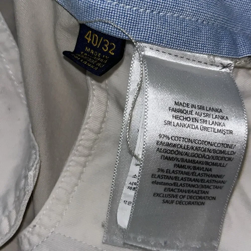 Polo by Ralph Lauren Stretch Straight Chino W/pony on back Pants 40 x 28 short